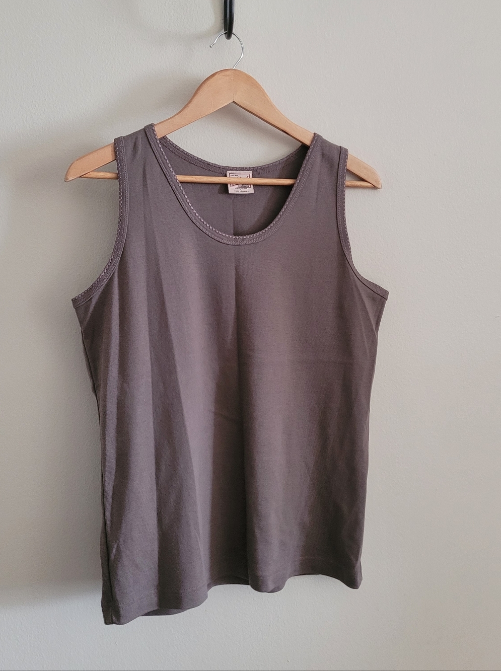 Vtg Woolrich Decorative Trim Cotton Tank Top, Women's L, Sandstone